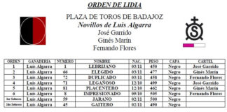 Orden de lidia de la novillada de feria