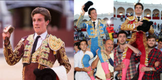 Angulo con la oreja de Madrid y Silva y Garrido en imagen de archivo. (FOTOS: Juan Pelegrín/Gallardo)