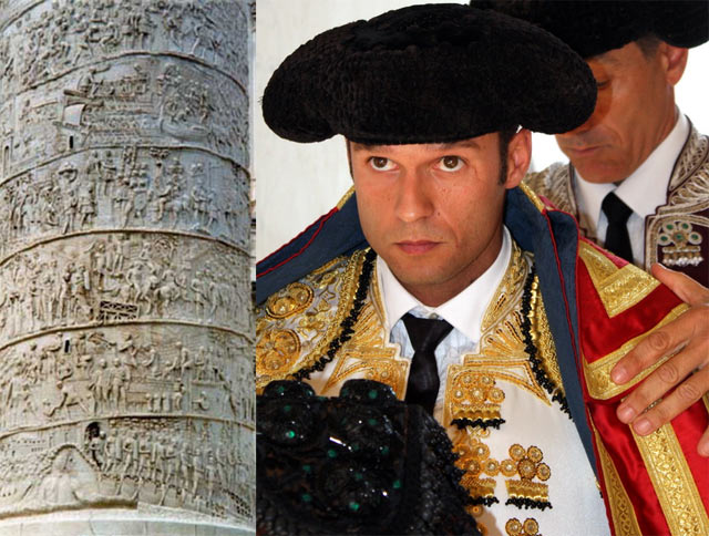 Detalle de la columna que erigió el emperador Trajano tras su victoria sobre los dacios y Antonio Ferrera Detalle de la columna que erigió el emperador Trajano tras su victoria sobre los dacios y Antonio Ferrera