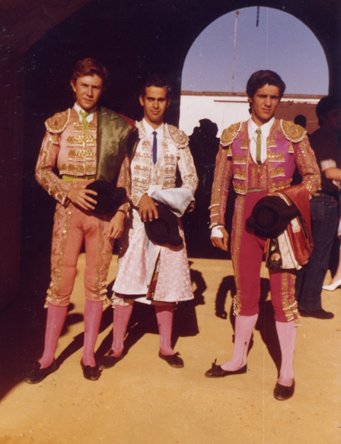 Foto de los tres novilleros emeritense, cortesía de Pedro García Macías