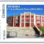Imagen del sello conmemorativo del centenario del coso del Cerro de San Albín.