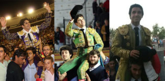 Talavante, Garrido y Merino, a hombros.