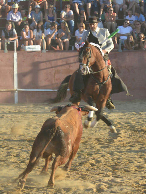 Juan Carlos Jiménez montando a 'Xisto' en Hornachos.