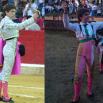 Ginés Marín y Antonio Medina, con los trofeos cortados esta tarde. (FOTOS:toroszaragoza.com/CEDIDA)