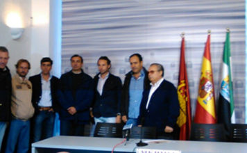 Los banderilleros en el acto de presentación de su festival taurino. (FOTO: CEDIDA)