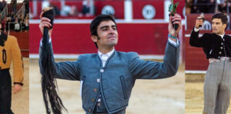 Los tres diestros en sus actuaciones del 28 de febrero. (FOTOS: Carlos Pinto y Fran Jiménez)