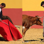 Antonio Ferrera y Jose Garrido tentando en El Cahoso (FOTO: Gallardo)