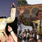 Alejandro Talavante y Ginés Marín saliendo a hombros de Olivenza (FOTO: Gallardo)