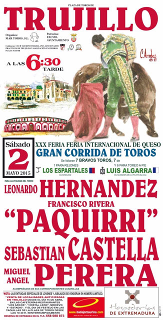Cartel de la corrida del 2 de mayo en Trujiillo