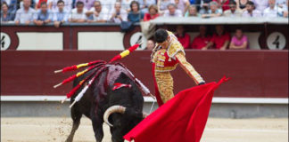 Alejandro Talavante instrumentando un natural en Las Ventas (FOTO:Álvaro Marcos)