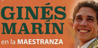 Cartel de la peña taurina Ginés Marín anunciando la organización de un viaje a Sevilla para ver a su torero