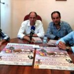 Los dos diestros junto al empresario en el acto de presentación del cartel a los medios