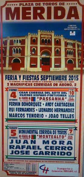 Cartel de la feria taurina de Mérida 2015