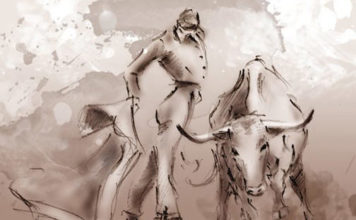 Tristán Barroso y Alba de los Reyes, oreja por coleta Toros de tinta, David Campos