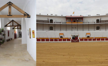 Pasillo de acceso e interior de la plaza de Mérida (FOTO: Gallardo)