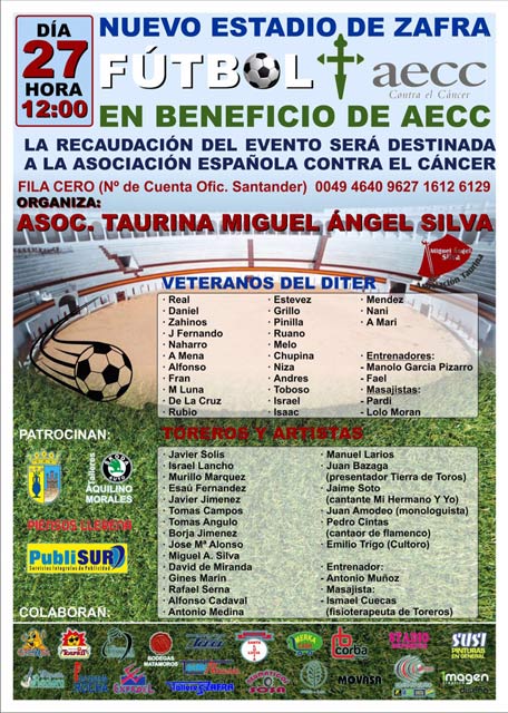 Cartel anunciador del encuentro benéfico