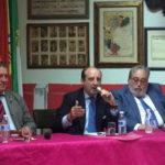 El abogado Joaquín Moeckel escoltado por los también letrados Giralt y Valbuena
