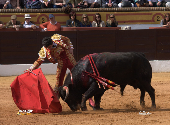 Luis Manuel Terrón el día de su debut en Olivenza