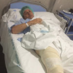 Manuel Izquierdo tras ser operado de la cornada sufrida en su muslo derecho
