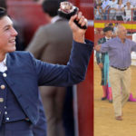 Silva y Medina con los trofeos cortados, al segundo le acompaña en la vuelta al ruedo Cipriano Píriz (FOTO:Borja Domínguez)