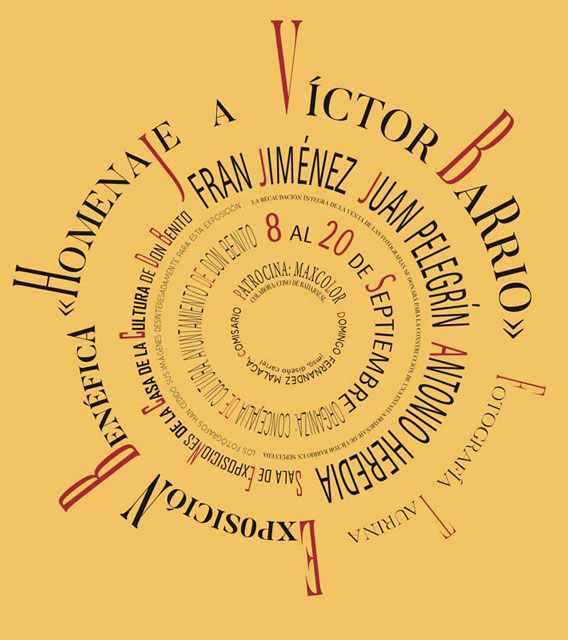 Cartel de José Mª Sánchez García para la muestra fotográfica sobre Víctor Barrio en Don Benito