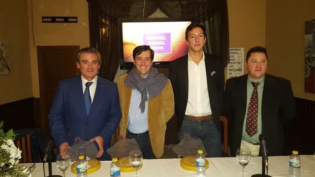 Luis Reina, Antonio Girol, Miguel Ángel Silva y Juan Carlos Caballero tras la charla