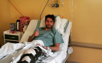 Jesús Díez 'Fini' en la cama del Hospital tras ser operado de Triada
