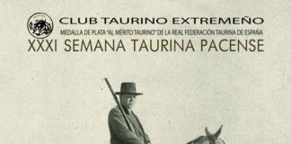 Cartel anunciador de la XXXI Semana Taurina Pacense del Club Taurinoa Extremeño de Badajoz