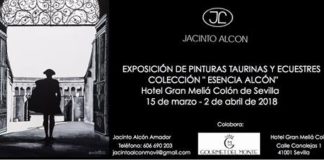 Cartel de la muestra de Jacinto Alcón en el Hotel Colón de Sevilla