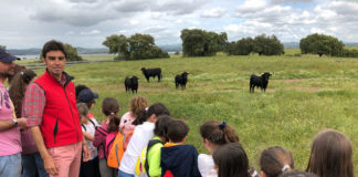 Escolares de Badajoz visitan Los Cansaos con Perera