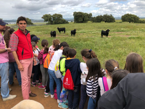 Escolares de Badajoz visitan Los Cansaos con Perera