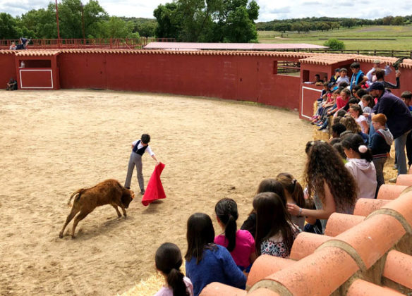 Escolares de Badajoz visitan Los Cansaos con Perera